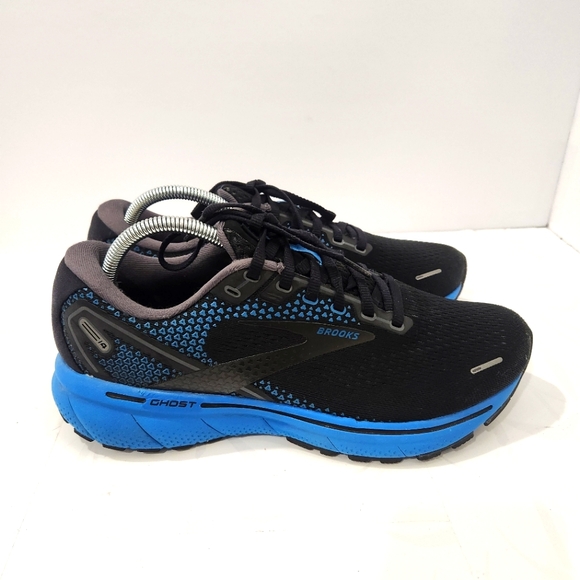 Brooks Ghost 14 Mens Black Blue Running Shoes Sneakers US 9 - Picture 3 of 11